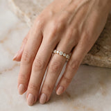 10K Yellow Gold Round Diamond Scalloped Prong Set Eternity Band