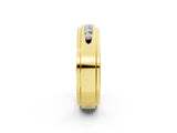 Yellow gold Round Diamond Seven-Stone Channel Set Mens Band_2
