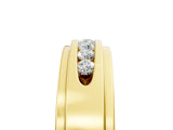 Yellow gold Round Diamond Seven-Stone Channel Set Mens Band_5