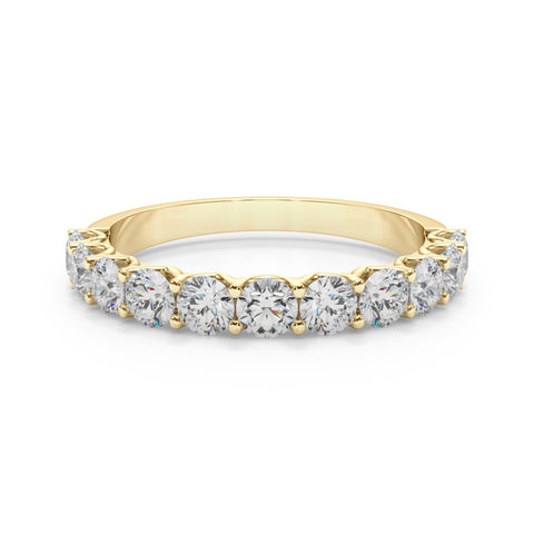 Yellow gold Round Diamond Shared Prong Eternity Band 1