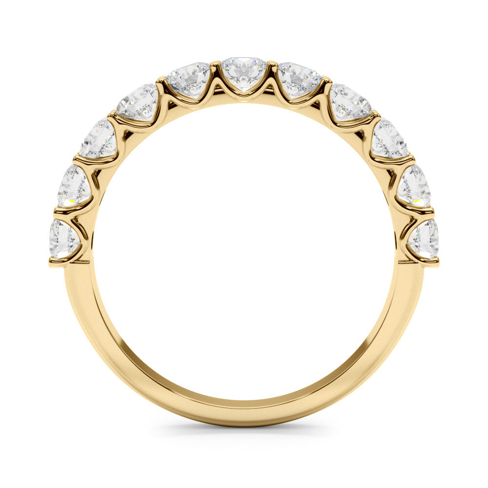 Yellow gold Round Diamond Shared Prong Eternity Band 2
