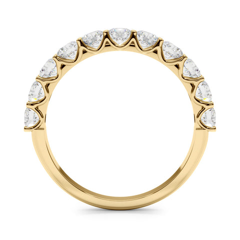 Yellow gold Round Diamond Shared Prong Eternity Band 2