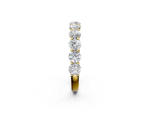Yellow gold Round Peridot Shared Prong Eternity Band
