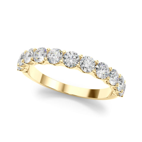 Yellow gold Round Diamond Shared Prong Eternity Band