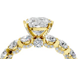 Yellow gold Round Diamond Side Stone Engagement Ring with Six-Prong Setting_10