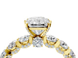 Yellow gold Round Diamond Side Stone Engagement Ring with Six-Prong Setting_10