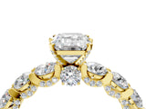 Yellow gold Round Diamond Side Stone Engagement Ring with Six-Prong Setting_10