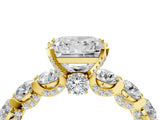 Yellow gold Round Diamond Side Stone Engagement Ring with Six-Prong Setting_10
