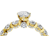 Yellow gold Round Diamond Side Stone Engagement Ring with Six-Prong Setting_10