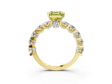 Yellow gold Round Diamond Side Stone Engagement Ring with Six-Prong Setting_10