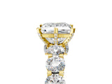 Yellow gold Round Diamond Side Stone Engagement Ring with Six-Prong Setting_11