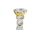 Yellow gold Round Diamond Side Stone Engagement Ring with Six-Prong Setting_11