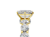 Yellow gold Round Diamond Side Stone Engagement Ring with Six-Prong Setting_11