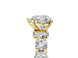 Yellow gold Round Diamond Side Stone Engagement Ring with Six-Prong Setting_11