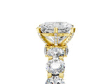 Yellow gold Round Diamond Side Stone Engagement Ring with Six-Prong Setting_11