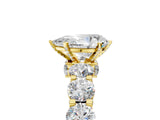Yellow gold Round Diamond Side Stone Engagement Ring with Six-Prong Setting_11