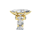 Yellow gold Round Diamond Side Stone Engagement Ring with Six-Prong Setting_11