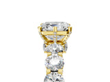 Yellow gold Round Diamond Side Stone Engagement Ring with Six-Prong Setting_11