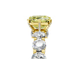 Yellow gold Round Diamond Side Stone Engagement Ring with Six-Prong Setting_12