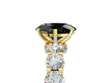 Yellow gold Round Diamond Side Stone Engagement Ring with Six-Prong Setting_13