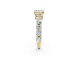 Yellow gold Round Diamond Side Stone Engagement Ring with Six-Prong Setting_15