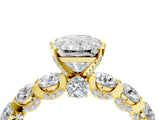 Yellow gold Round Diamond Side Stone Engagement Ring with Six-Prong Setting_16