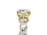 Yellow gold Round Diamond Side Stone Engagement Ring with Six-Prong Setting_18