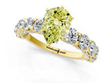 Yellow gold Round Diamond Side Stone Engagement Ring with Six-Prong Setting_1