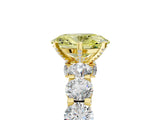 Yellow gold Round Diamond Side Stone Engagement Ring with Six-Prong Setting_29