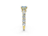 Yellow gold Round Diamond Side Stone Engagement Ring with Six-Prong Setting_2