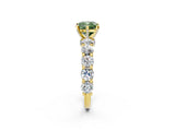 Yellow gold Round Diamond Side Stone Engagement Ring with Six-Prong Setting_2