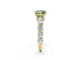 Yellow gold Round Diamond Side Stone Engagement Ring with Six-Prong Setting_2