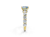 Yellow gold Round Diamond Side Stone Engagement Ring with Six-Prong Setting_2