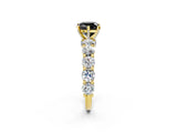 Yellow gold Round Diamond Side Stone Engagement Ring with Six-Prong Setting_2