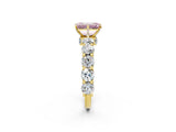 Yellow gold Round Diamond Side Stone Engagement Ring with Six-Prong Setting_2