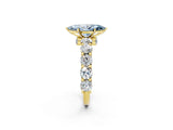 Yellow gold Round Diamond Side Stone Engagement Ring with Six-Prong Setting_2