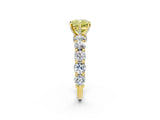 Yellow gold Round Diamond Side Stone Engagement Ring with Six-Prong Setting_2