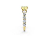 Yellow gold Round Diamond Side Stone Engagement Ring with Six-Prong Setting_2