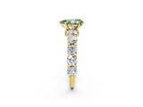 Yellow gold Round Diamond Side Stone Engagement Ring with Six-Prong Setting_2