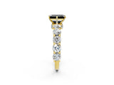 Yellow gold Round Diamond Side Stone Engagement Ring with Six-Prong Setting_2