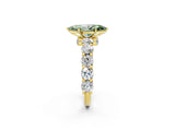 Yellow gold Round Diamond Side Stone Engagement Ring with Six-Prong Setting_2