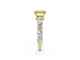 Yellow gold Round Diamond Side Stone Engagement Ring with Six-Prong Setting_2