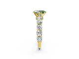 Yellow gold Round Diamond Side Stone Engagement Ring with Six-Prong Setting_2