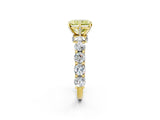 Yellow gold Round Diamond Side Stone Engagement Ring with Six-Prong Setting_2