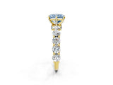 Yellow gold Round Diamond Side Stone Engagement Ring with Six-Prong Setting_2