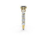 Yellow gold Round Diamond Side Stone Engagement Ring with Six-Prong Setting_2