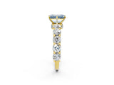 Yellow gold Round Diamond Side Stone Engagement Ring with Six-Prong Setting_2