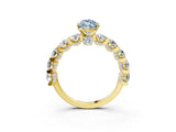 Yellow gold Round Diamond Side Stone Engagement Ring with Six-Prong Setting_3