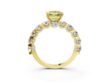 Yellow gold Round Diamond Side Stone Engagement Ring with Six-Prong Setting_3