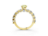 Yellow gold Round Diamond Side Stone Engagement Ring with Six-Prong Setting_3